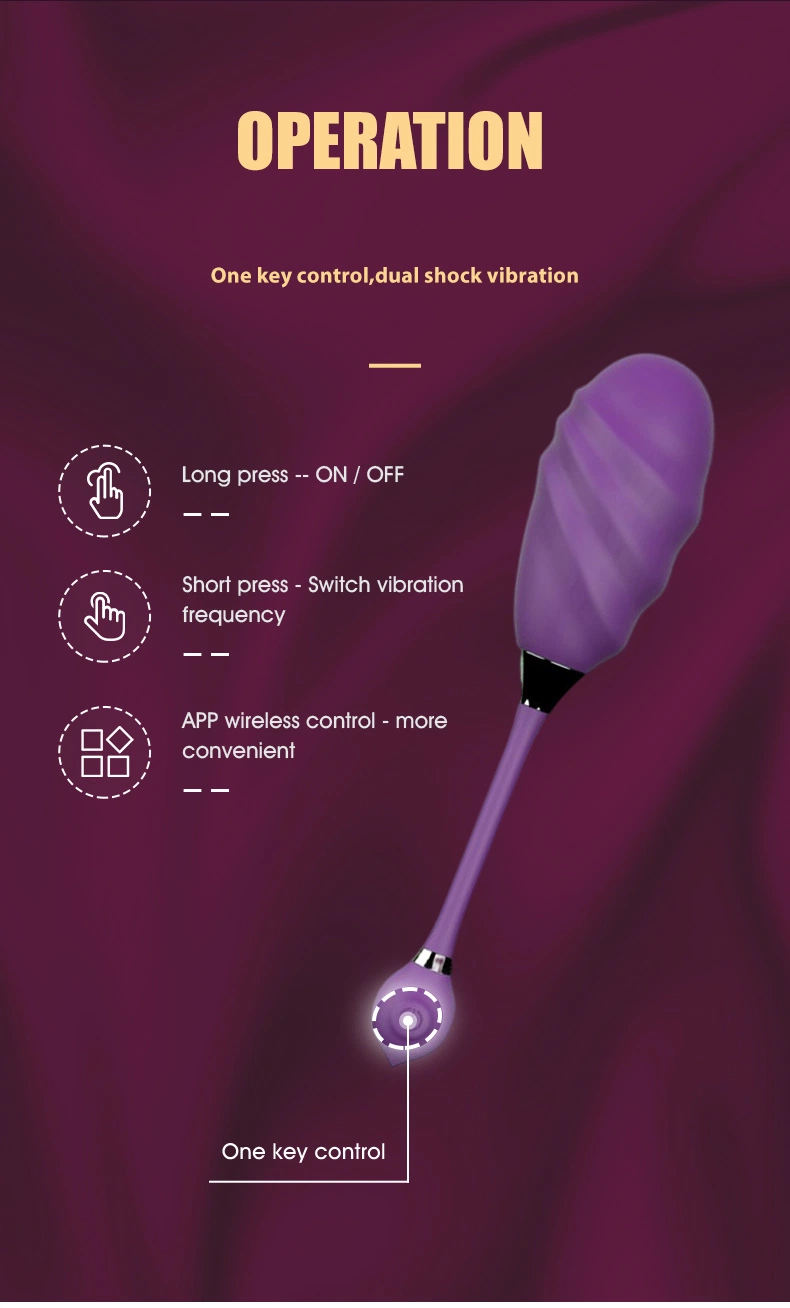 Medical Grade Silicone G-Point Massager One-Click Jumping Love Egg Vibrator Waterproof Stimulating Double-Headed Adult Sex Toys for Women