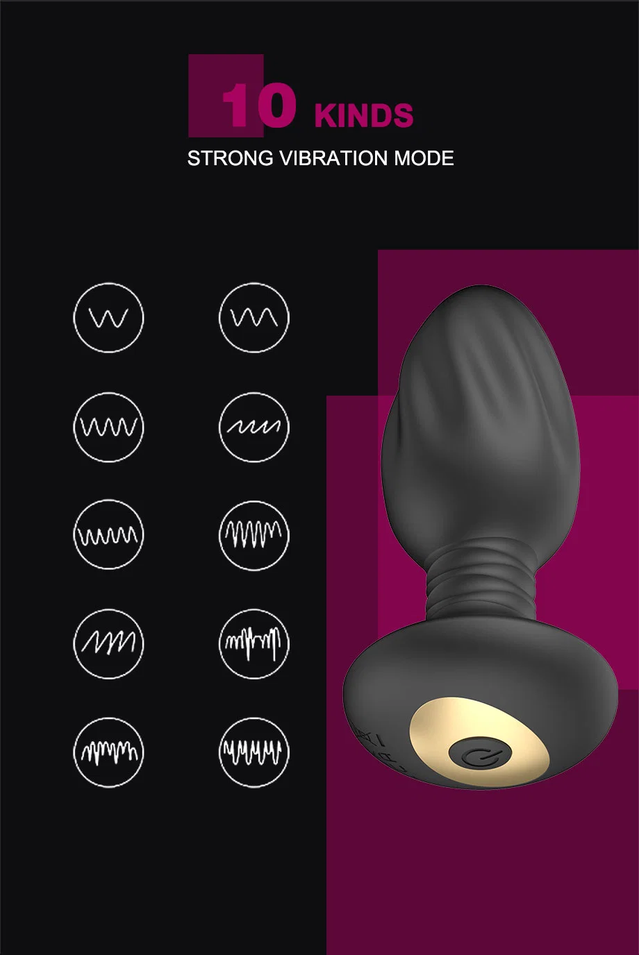 Vibrating Anal Plug Vibrator Prostate Massagers Anus Sex Toys for Men, Women and Couples