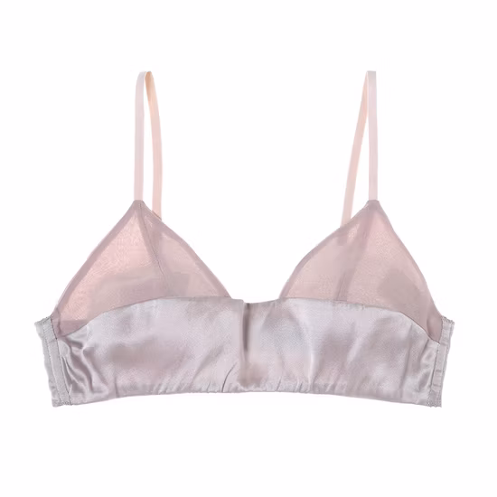 Seiden-BH ohne Bügel, Stretch-Satin, Damen-Bralette, kleine Brust, dünne Unterwäsche aus Maulbeerseide, bequem