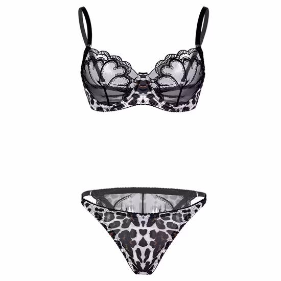 Schwarzes, heißes Design, Spitzen-Sexy-BH-Set, Dessous für Damen