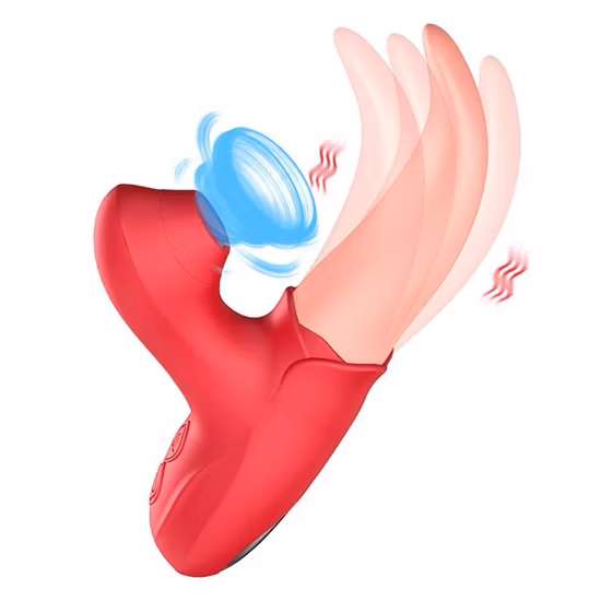 Neues vibrierendes Teleskop-Teasing-Licker-Klitoris-Stimulations-Leckrosen-Sexspielzeug mit Zungenvibrator für Frauen